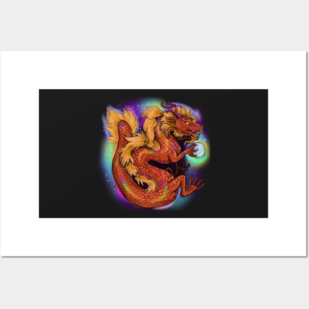 Chinese Year of the Dragon, Red Pearl Dragon Wall Art by Shadowind